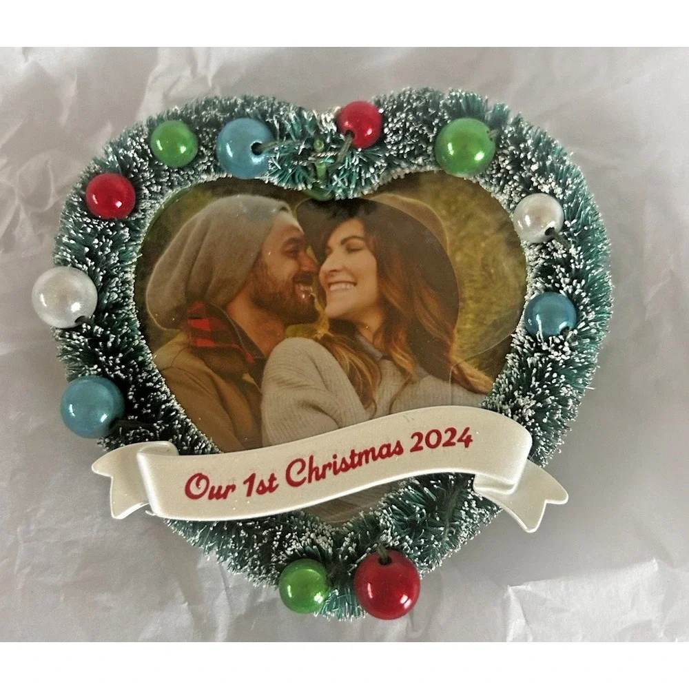 Hallmark Keepsake Ornament 2024 Our‎ First Christmas Photo Holder Heart BxP